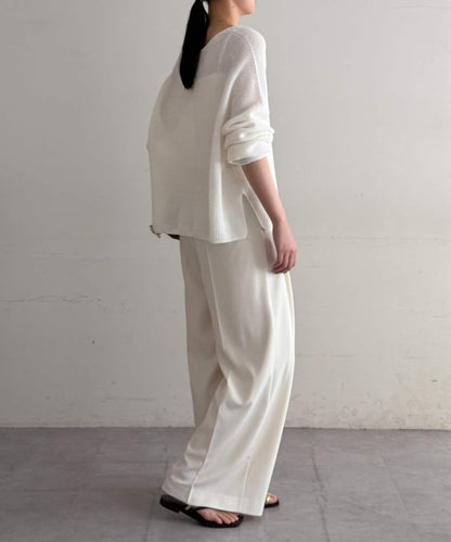 假麻棉針織上衣