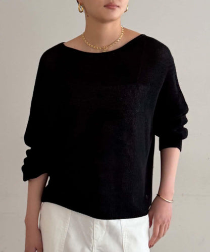 假麻棉針織上衣