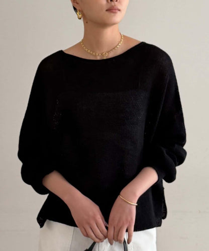 假麻棉針織上衣