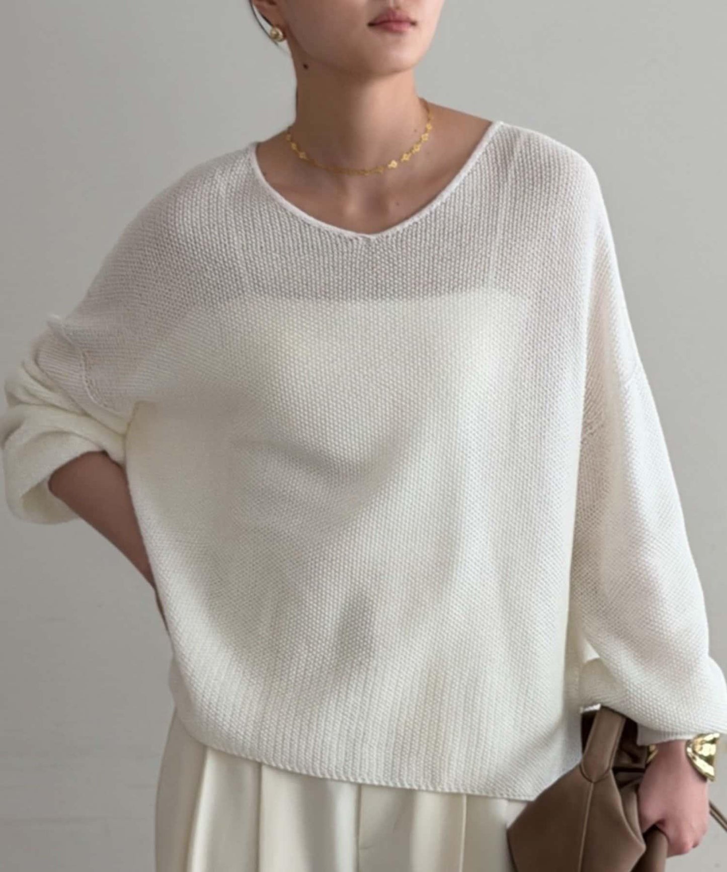 假麻棉針織上衣