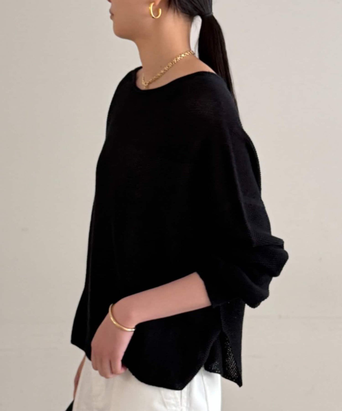 假麻棉針織上衣