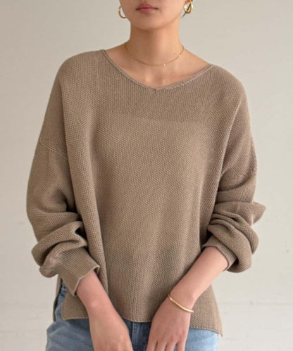 假麻棉針織上衣