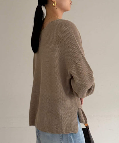 假麻棉針織上衣