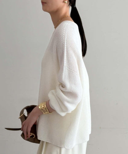 假麻棉針織上衣