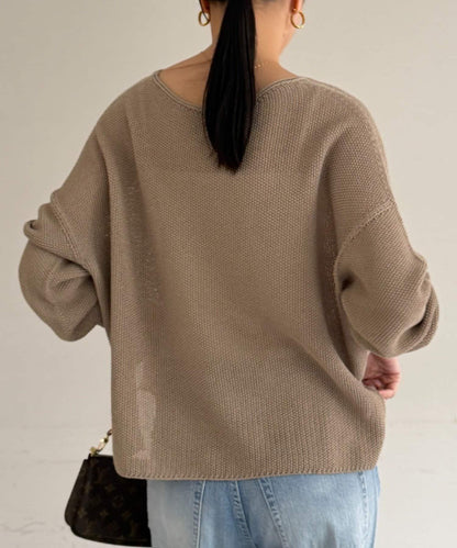 假麻棉針織上衣