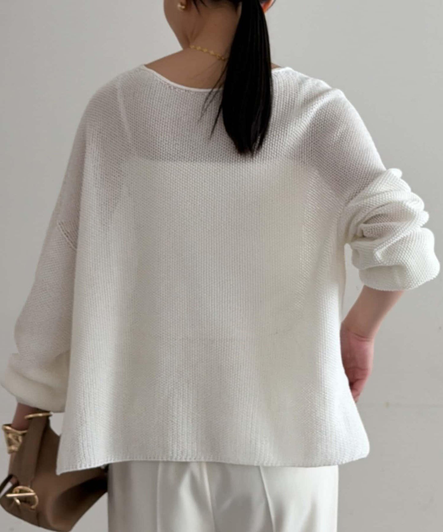 假麻棉針織上衣