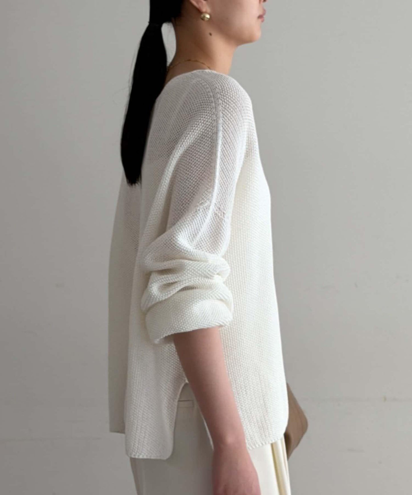 假麻棉針織上衣