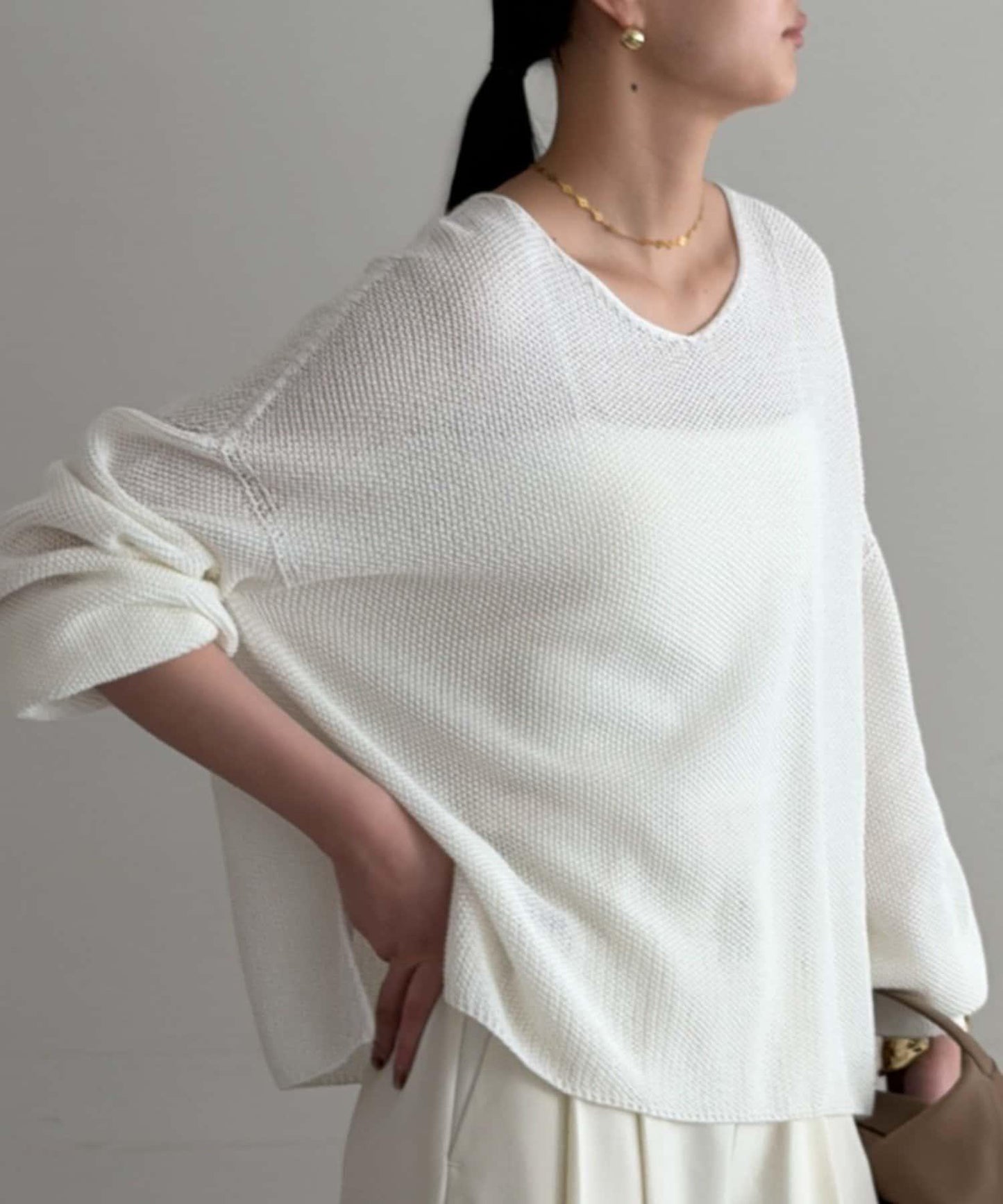 假麻棉針織上衣