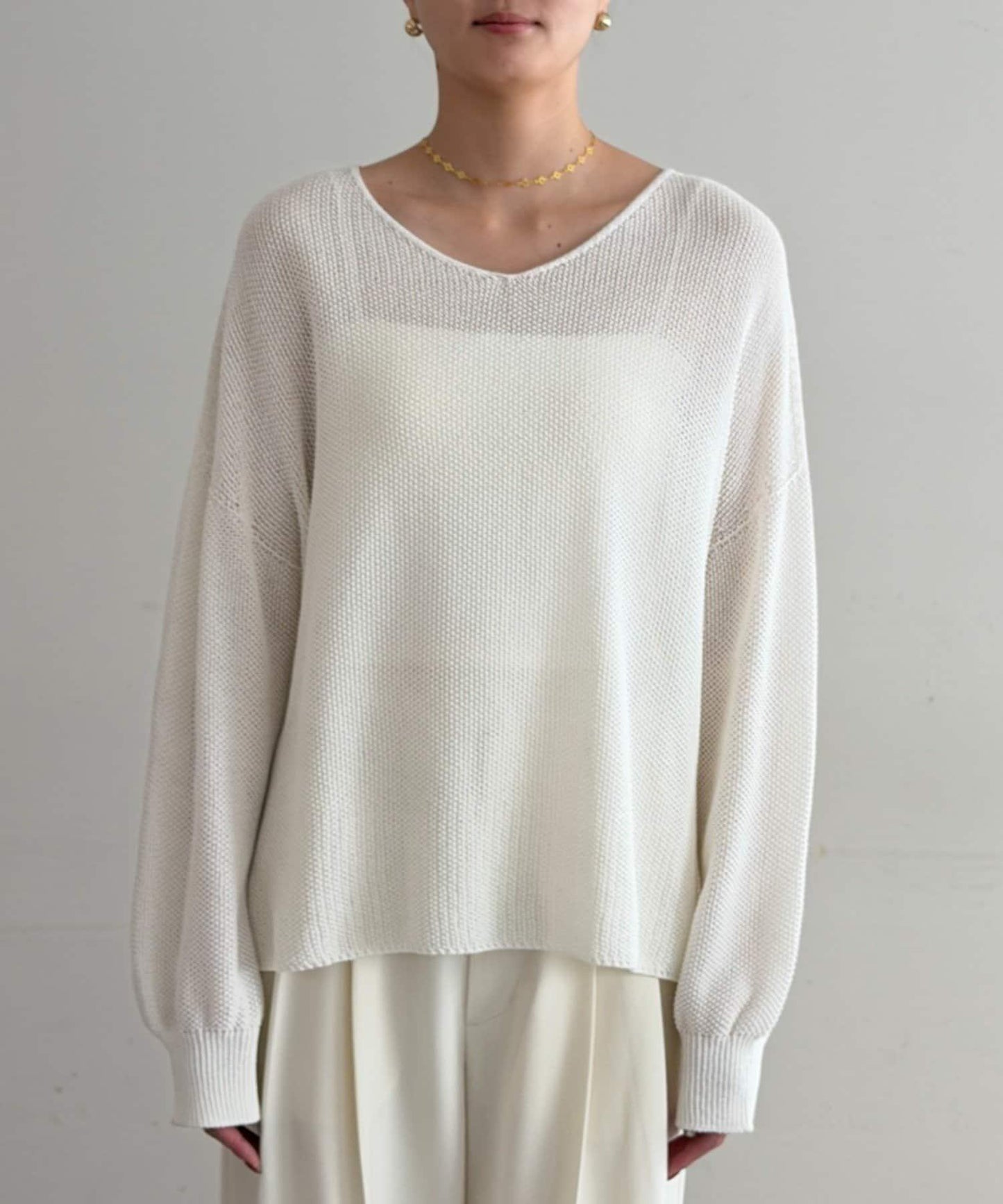 假麻棉針織上衣