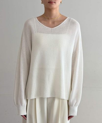 假麻棉針織上衣