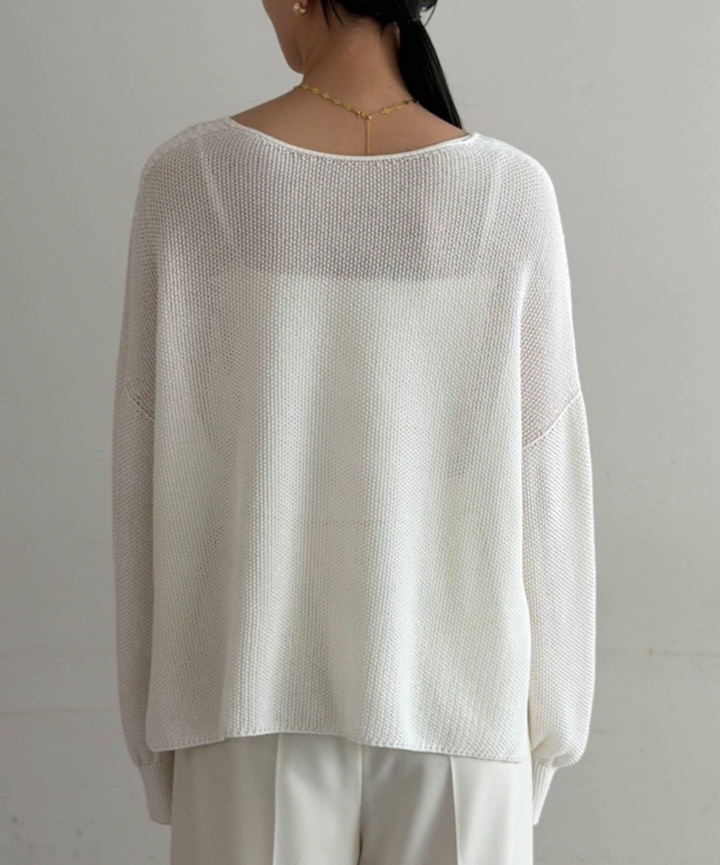 假麻棉針織上衣