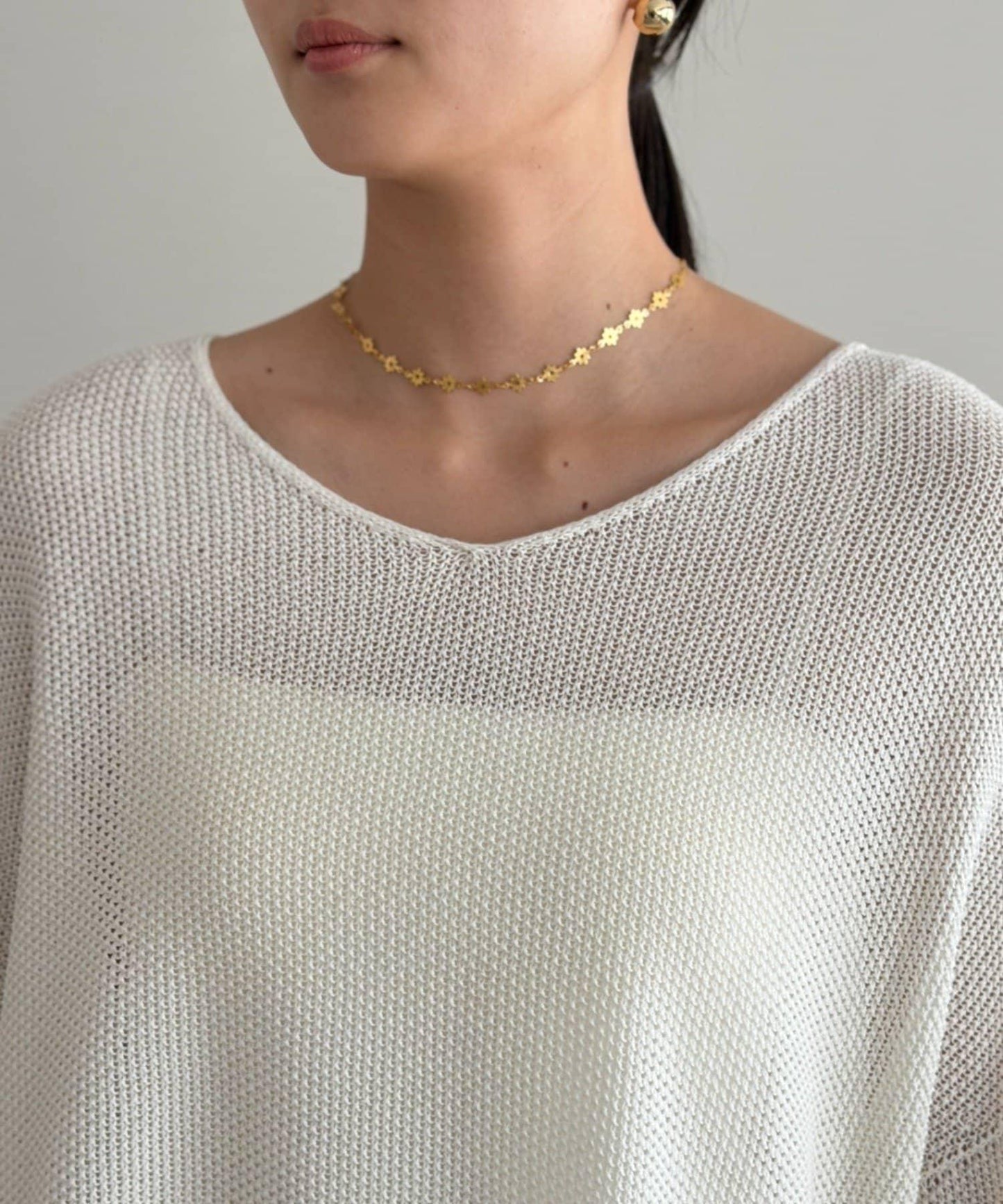 假麻棉針織上衣