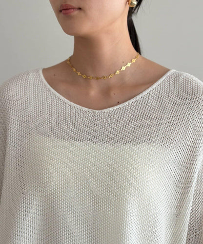 假麻棉針織上衣