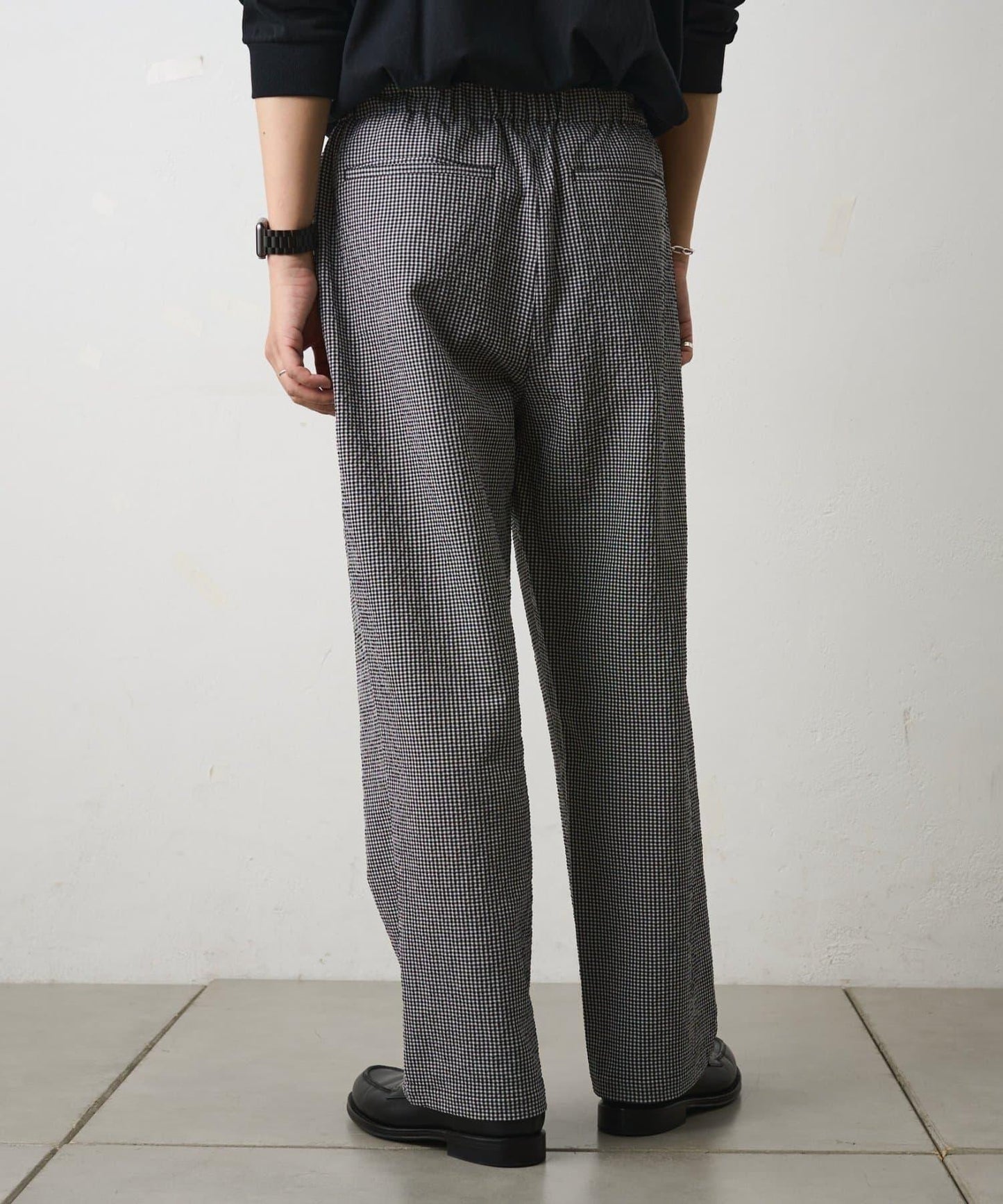 套裝可搭配 泡泡紗格紋 休閒褲