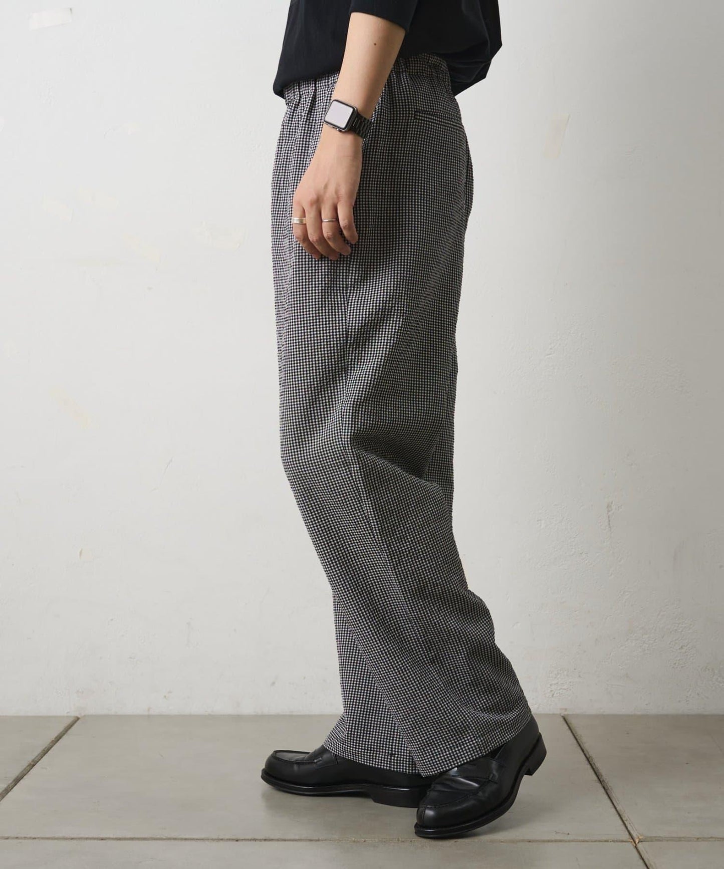 套裝可搭配 泡泡紗格紋 休閒褲