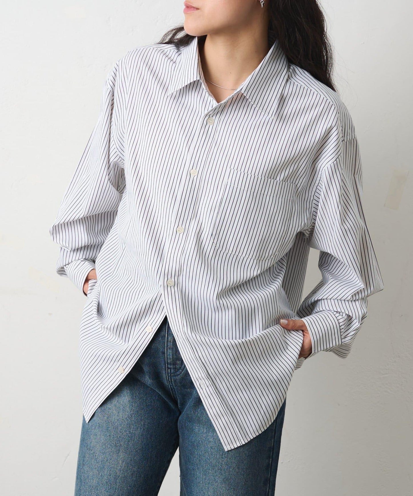 細條紋常規領襯衫