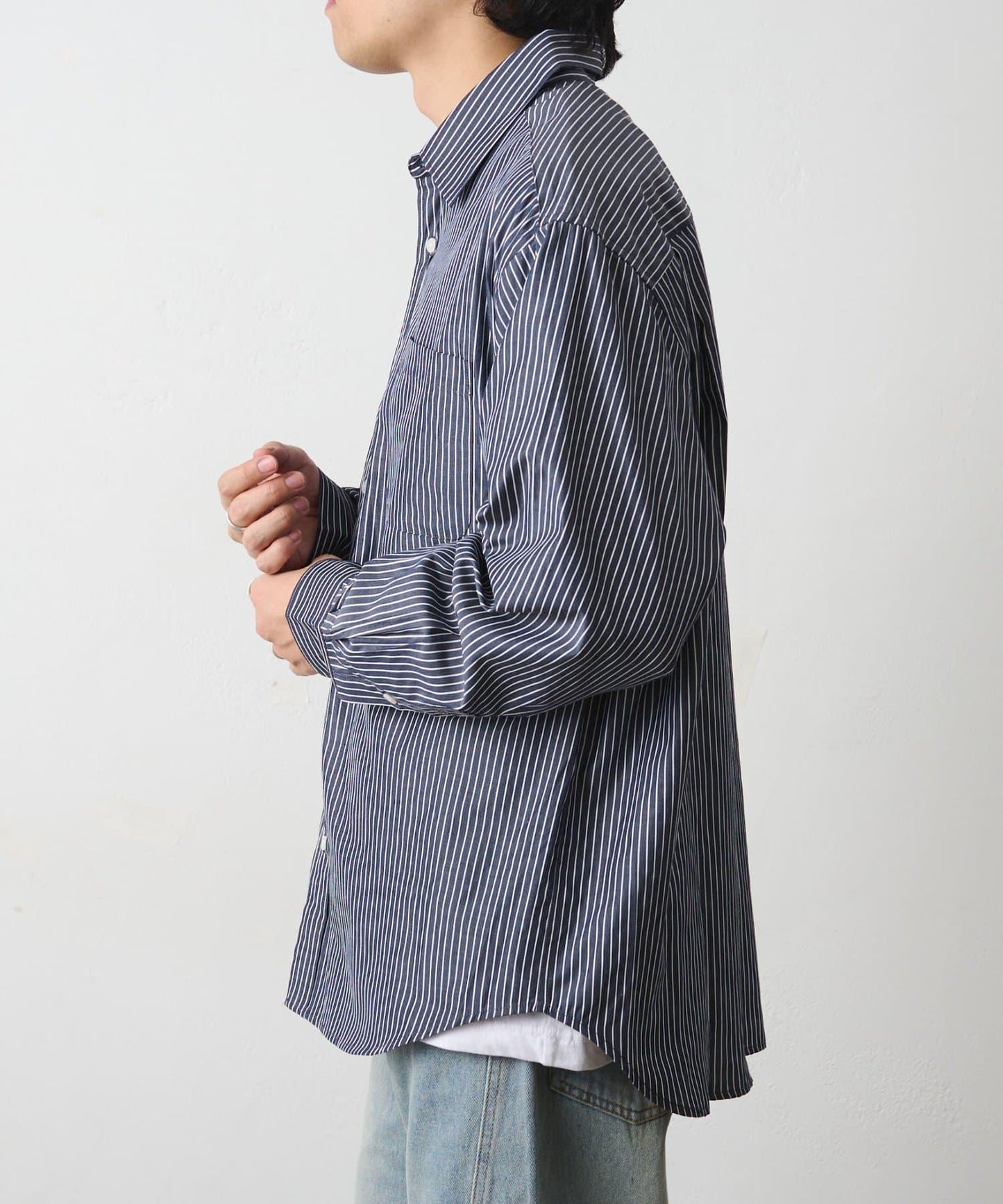 細條紋常規領襯衫