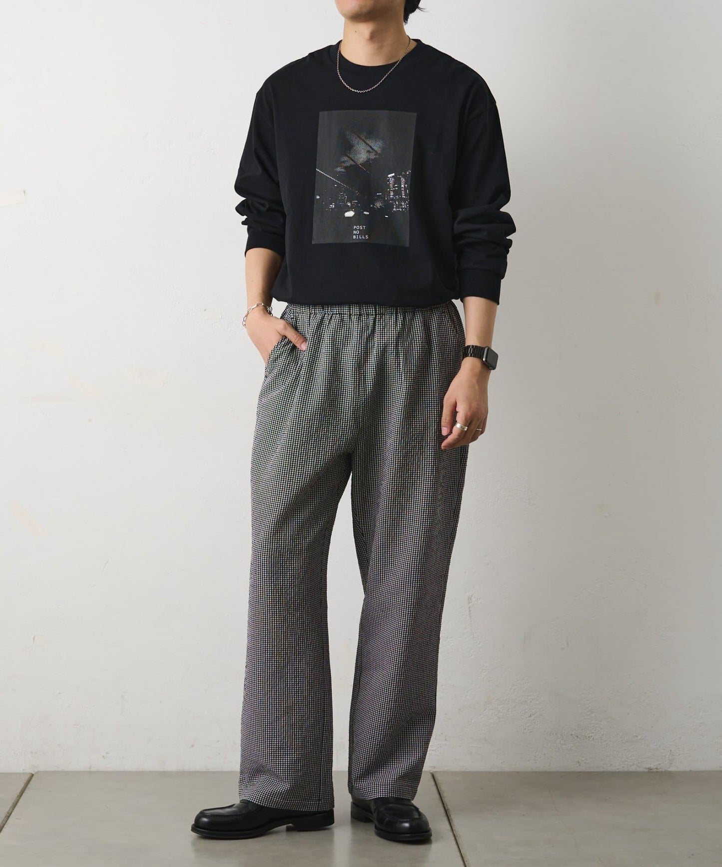 套裝可搭配 泡泡紗格紋 休閒褲