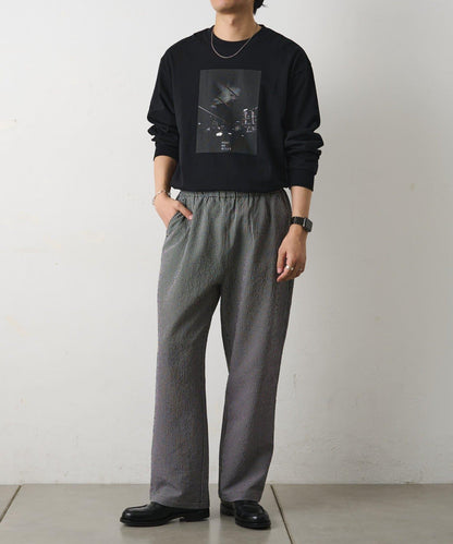 套裝可搭配 泡泡紗格紋 休閒褲