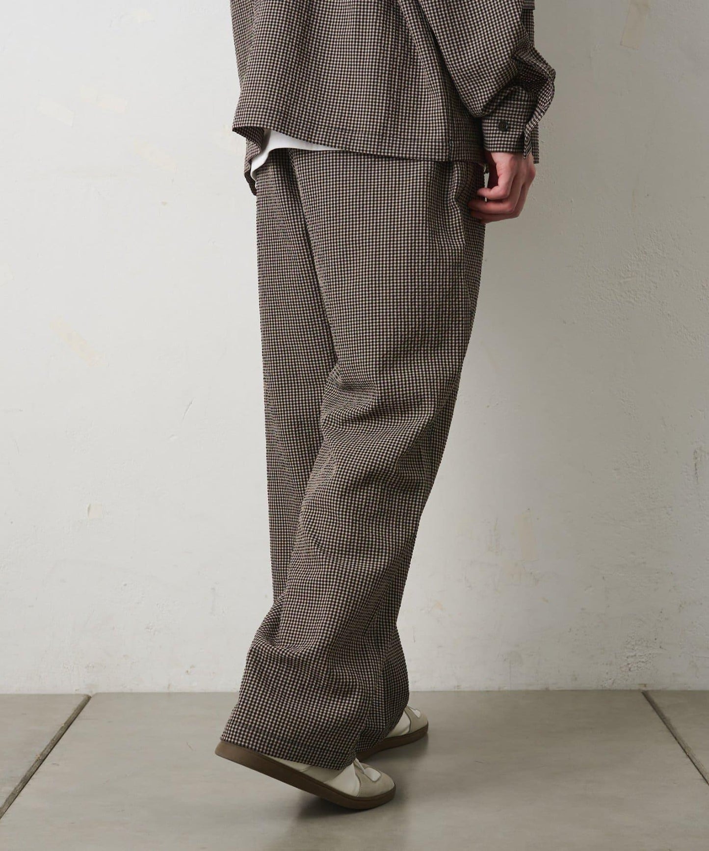 套裝可搭配 泡泡紗格紋 休閒褲