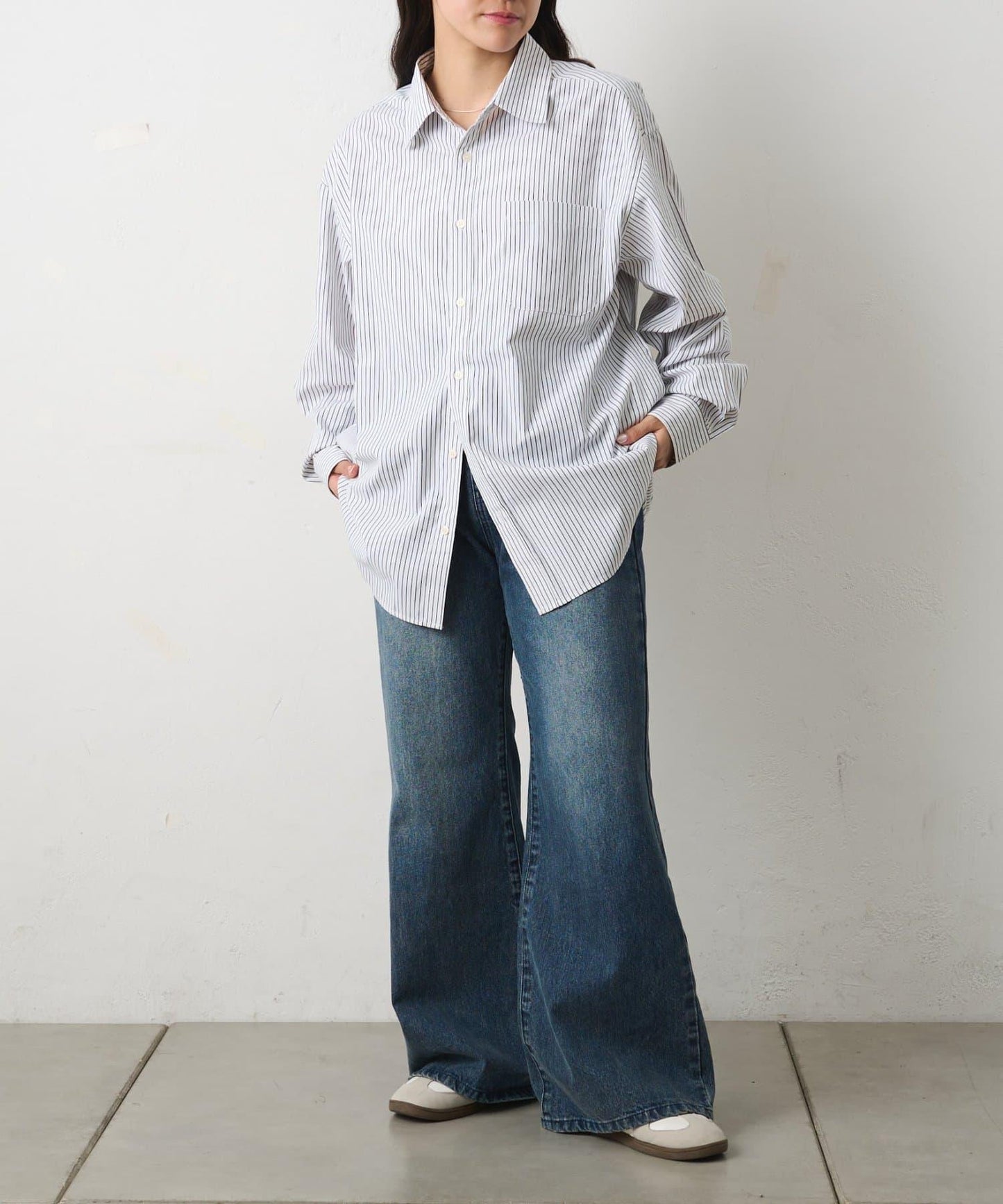 細條紋常規領襯衫