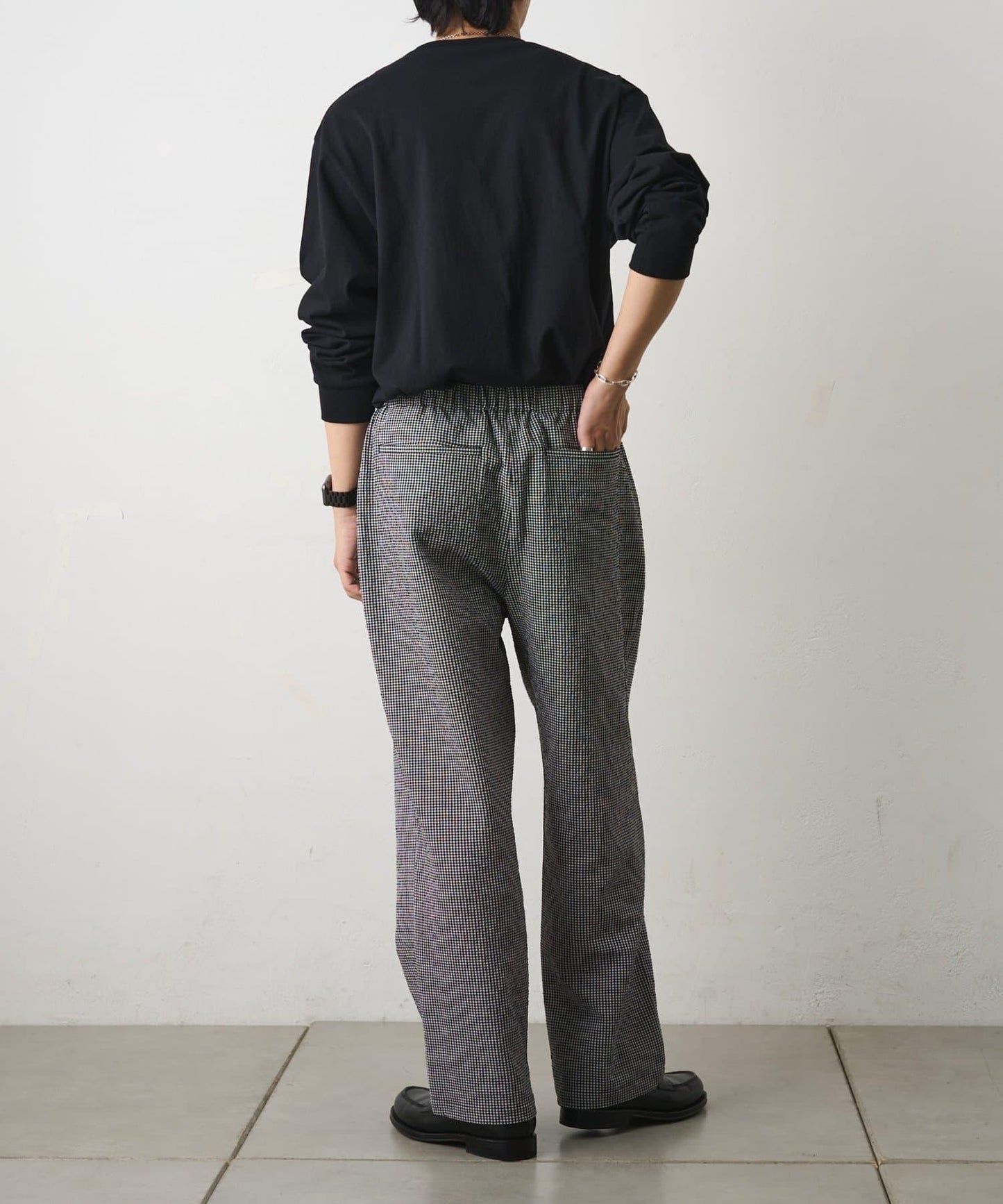 套裝可搭配 泡泡紗格紋 休閒褲