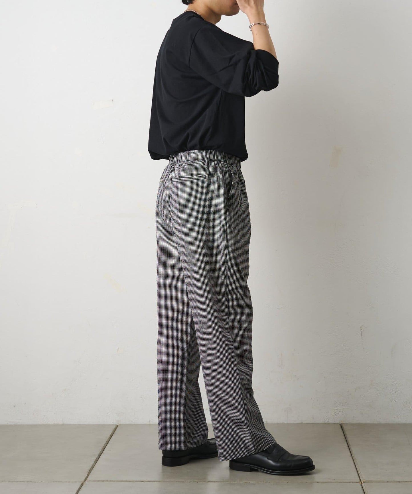 套裝可搭配 泡泡紗格紋 休閒褲