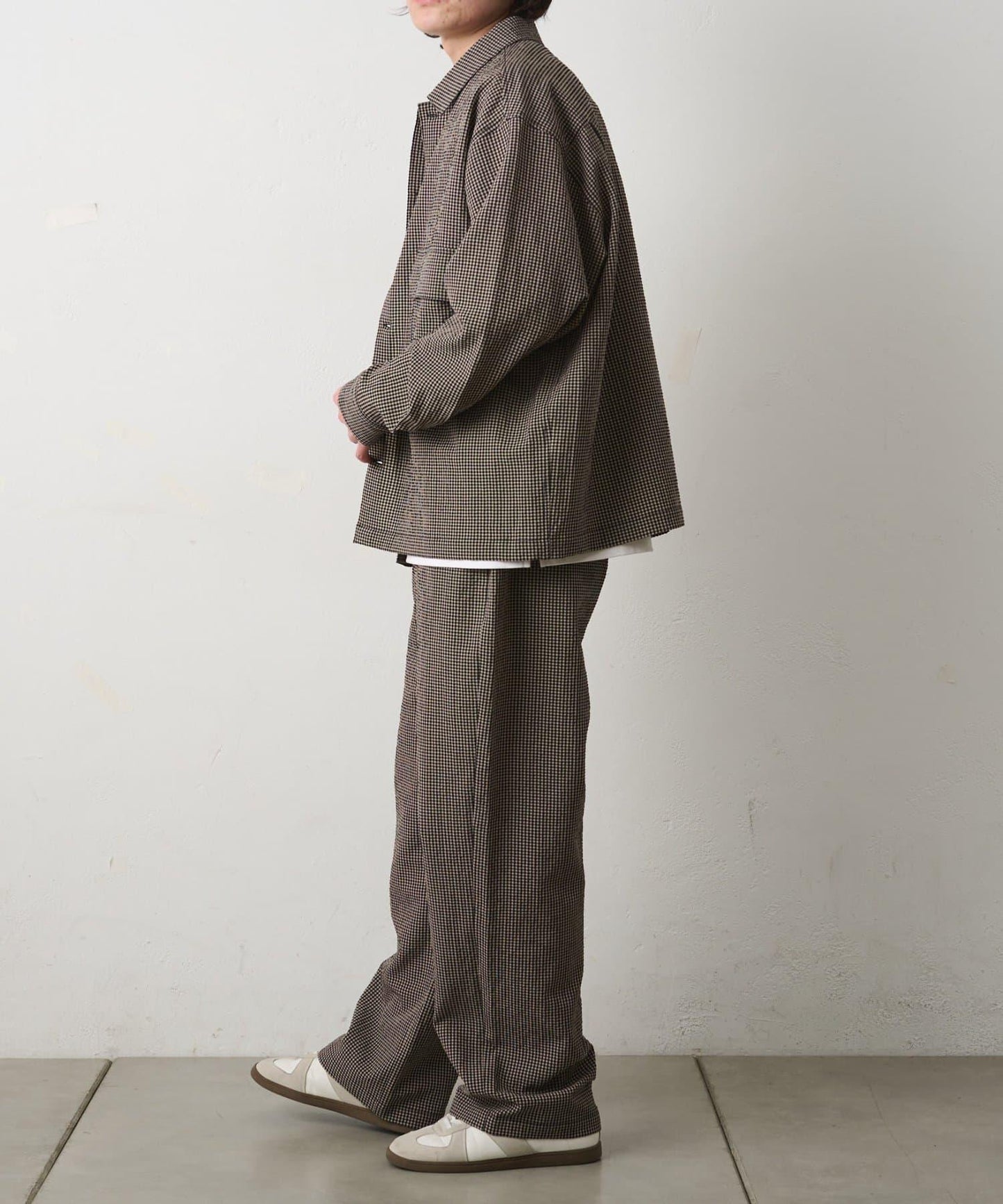 套裝可搭配 泡泡紗格紋 休閒褲