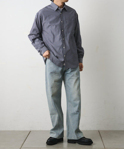 細條紋常規領襯衫