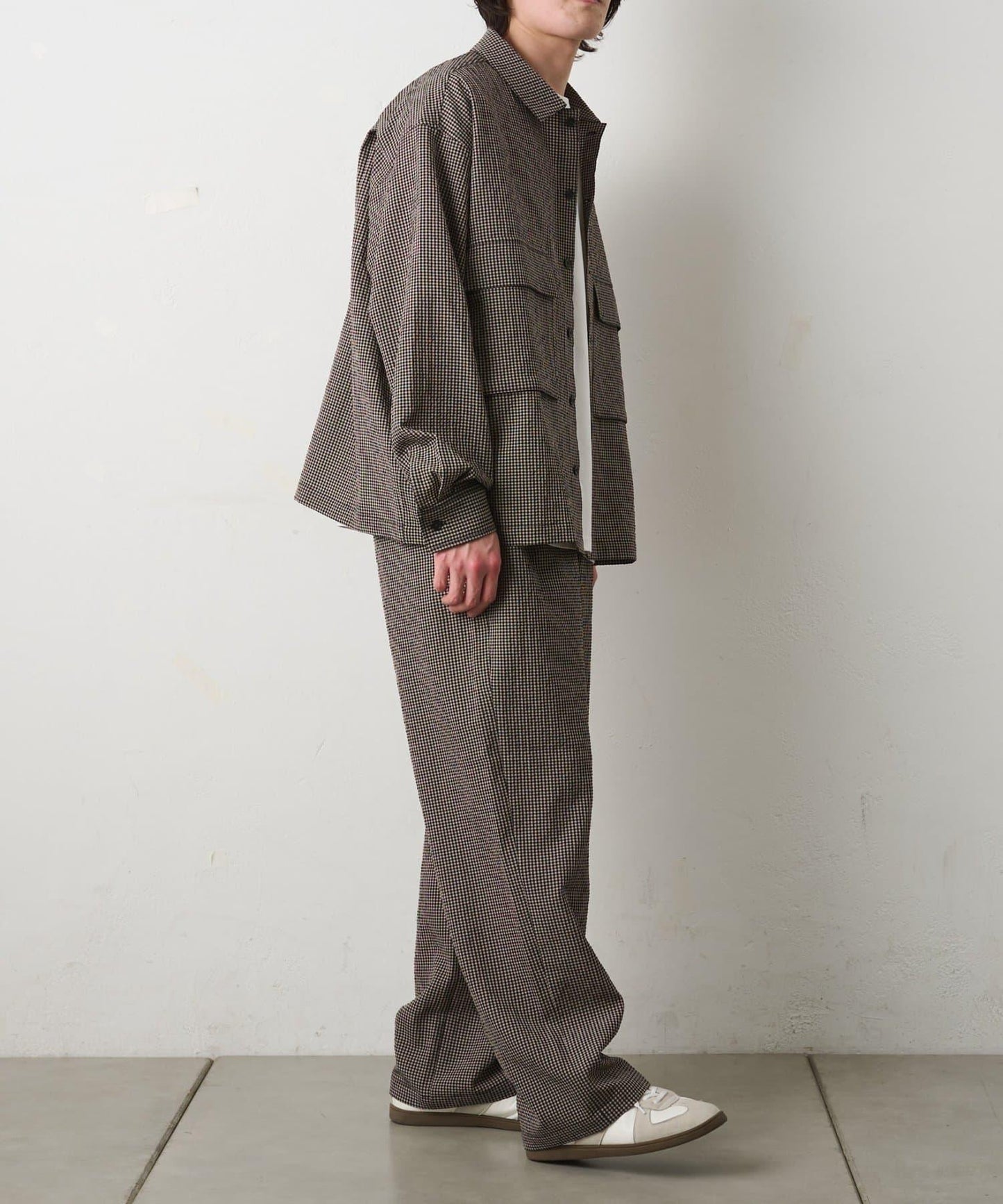 套裝可搭配 泡泡紗格紋 休閒褲