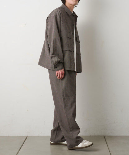 套裝可搭配 泡泡紗格紋 休閒褲