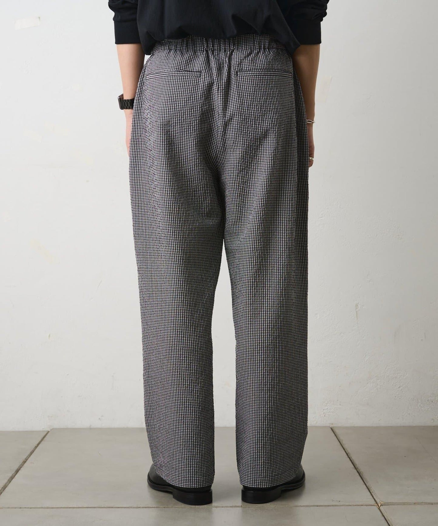 套裝可搭配 泡泡紗格紋 休閒褲