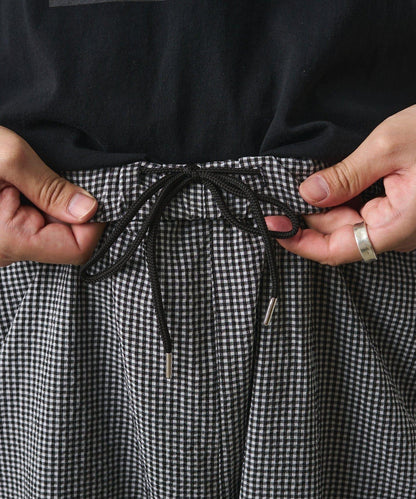 套裝可搭配 泡泡紗格紋 休閒褲