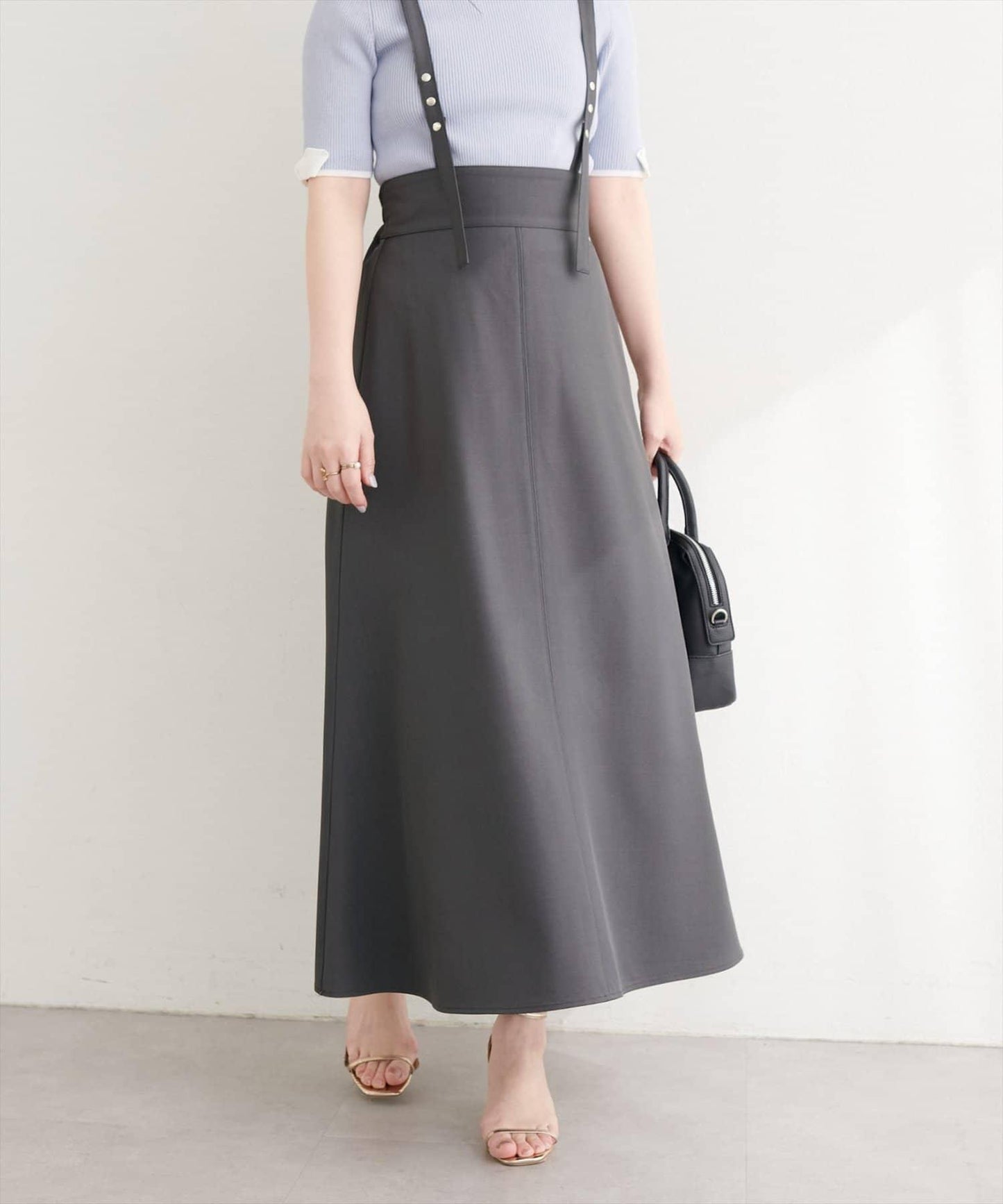 圓點按扣設計 2WAY 半身裙