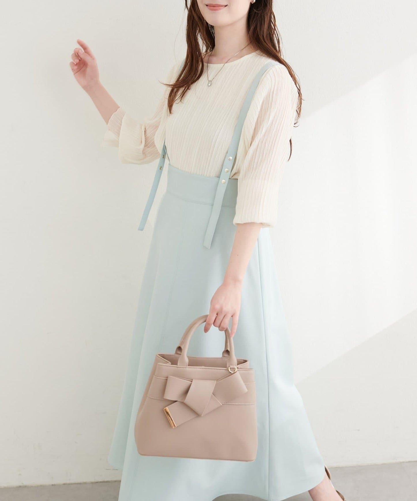 圓點按扣設計 2WAY 半身裙