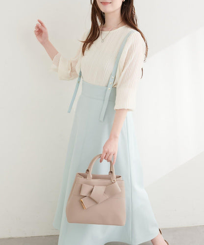 圓點按扣設計 2WAY 半身裙