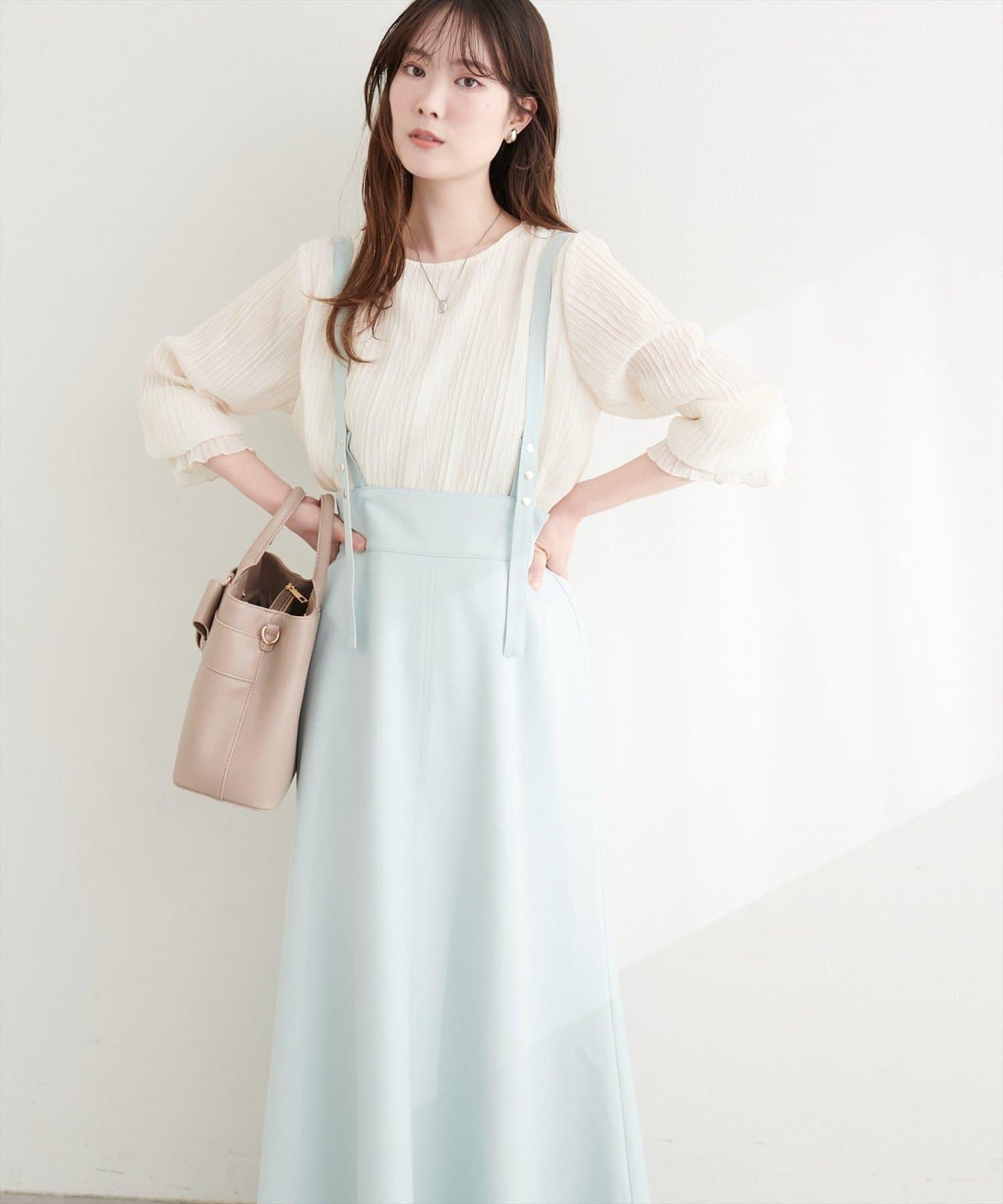 圓點按扣設計 2WAY 半身裙