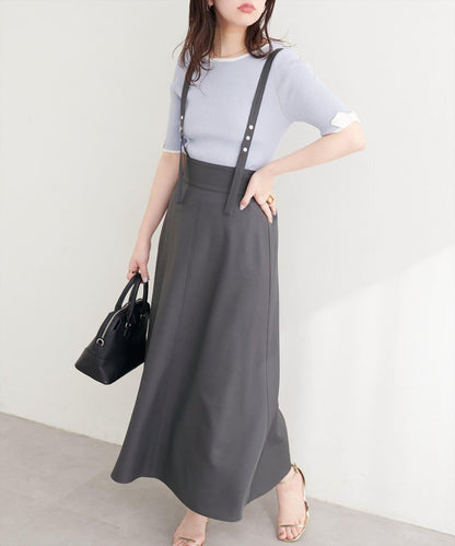 圓點按扣設計 2WAY 半身裙