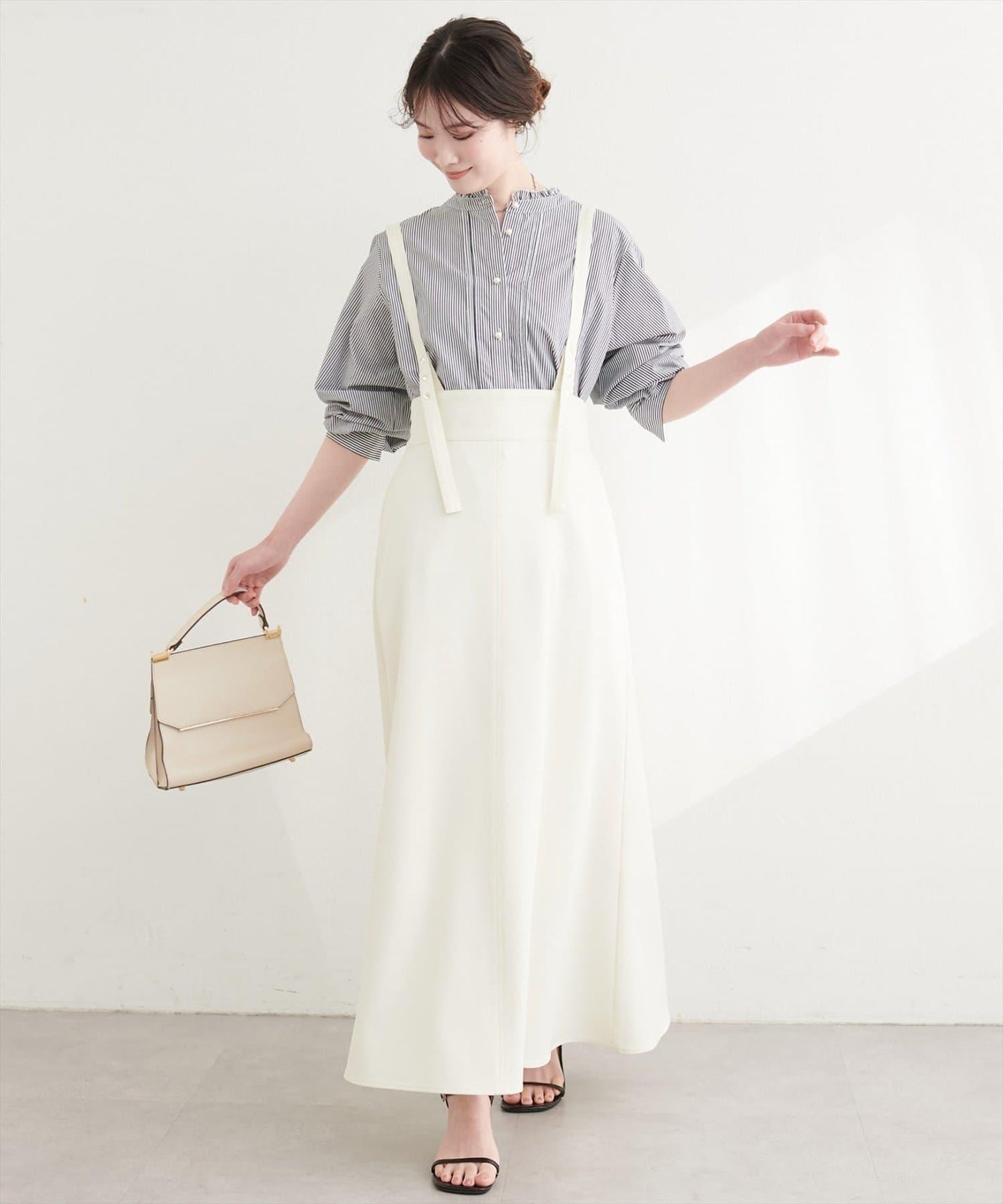 圓點按扣設計 2WAY 半身裙