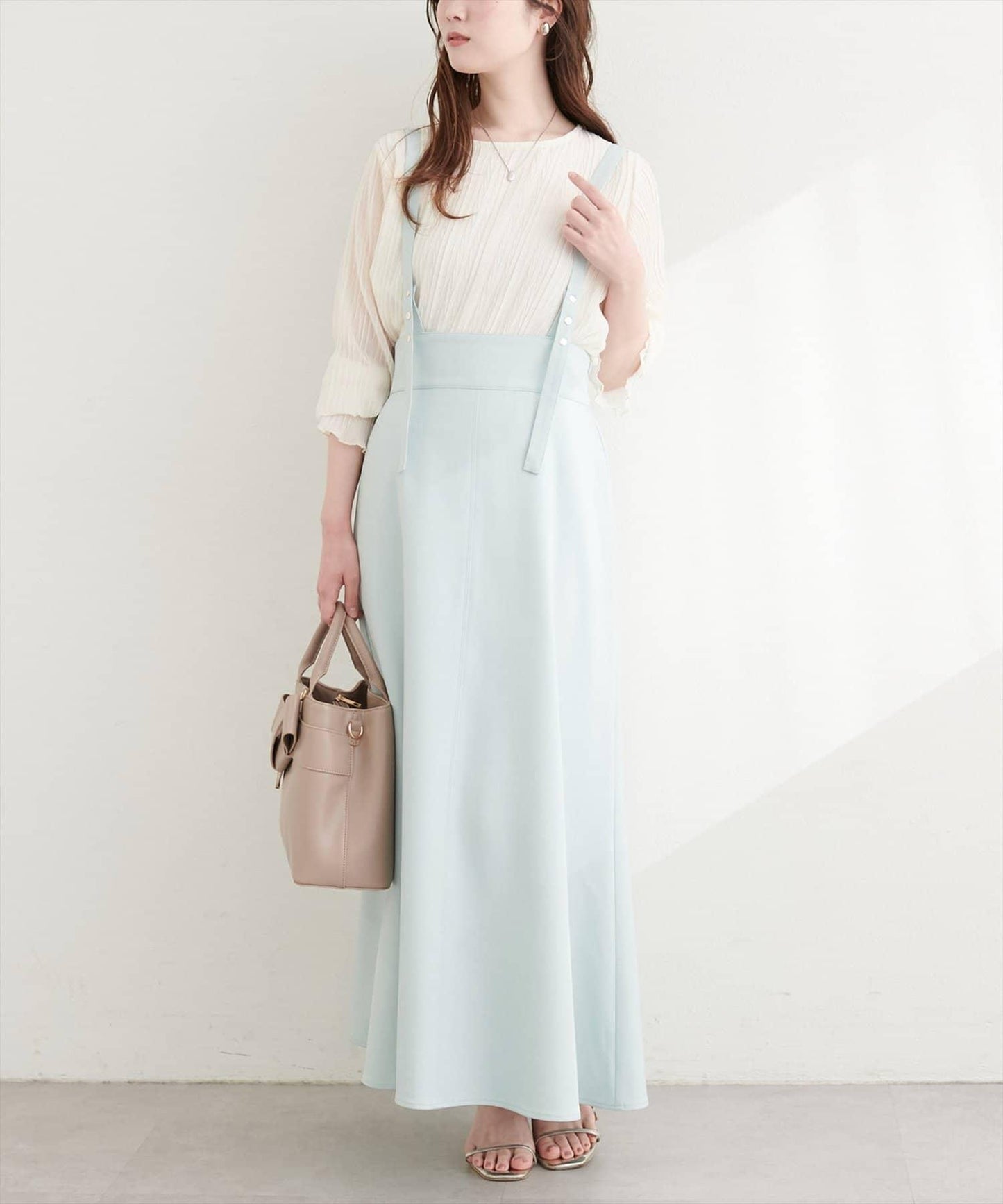 圓點按扣設計 2WAY 半身裙