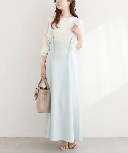 圓點按扣設計 2WAY 半身裙