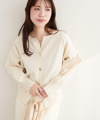 開口領 聚酯 針織開衫