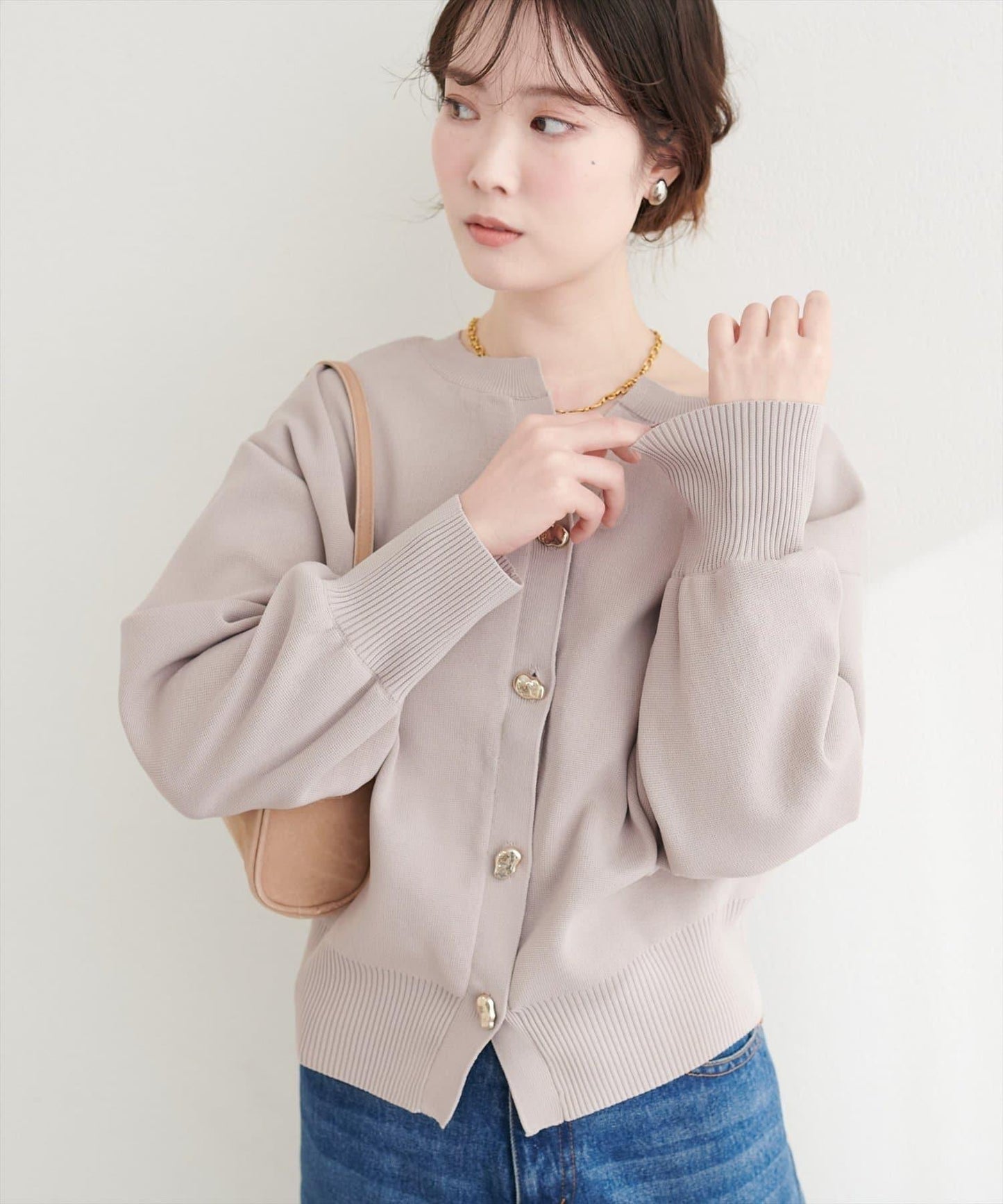 開口領 聚酯 針織開衫