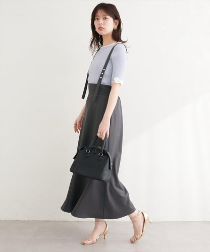 圓點按扣設計 2WAY 半身裙