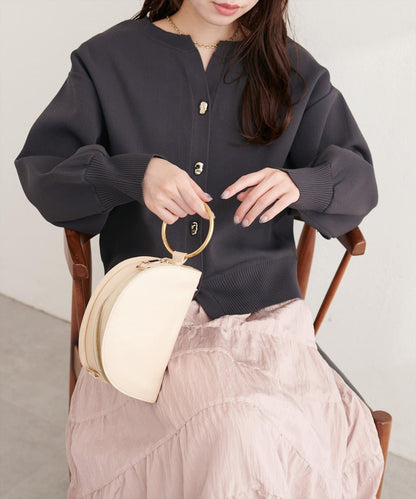 開口領 聚酯 針織開衫