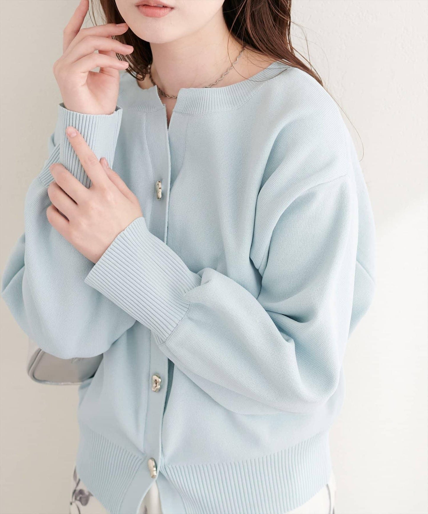 開口領 聚酯 針織開衫