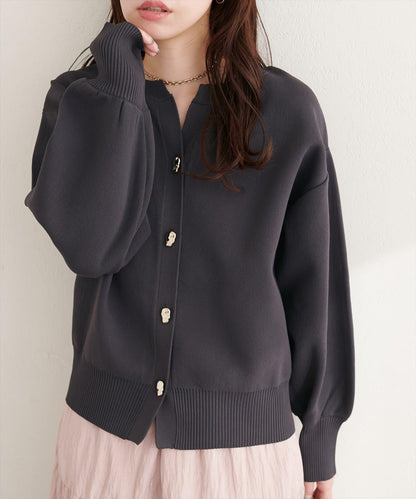 開口領 聚酯 針織開衫