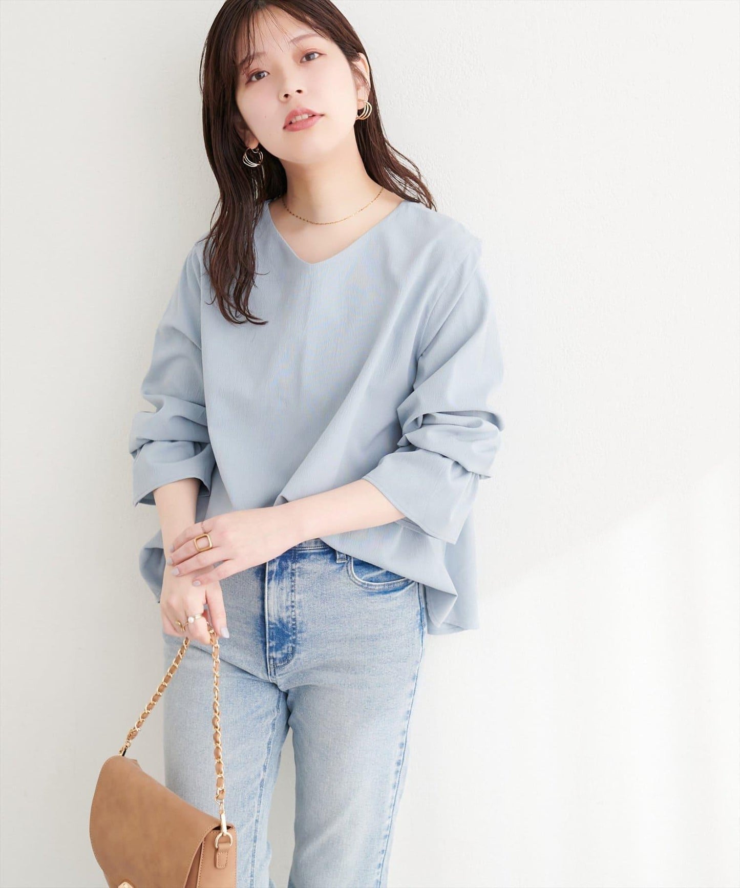 前後雙穿前扭結襯衫