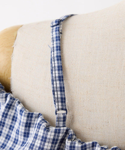 拼色後繫帶露肩上衣