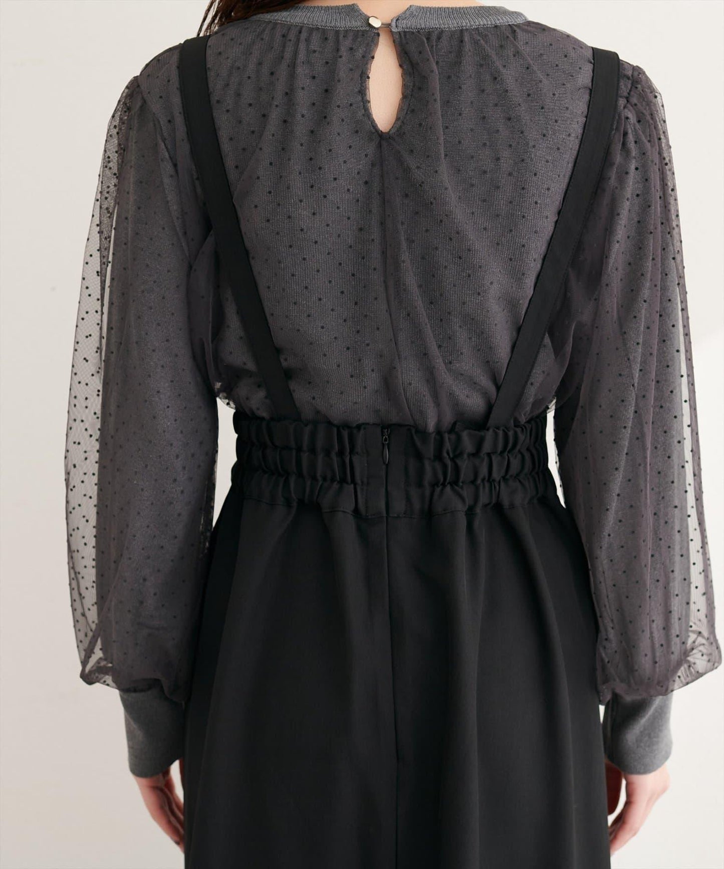 圓點按扣設計 2WAY 半身裙